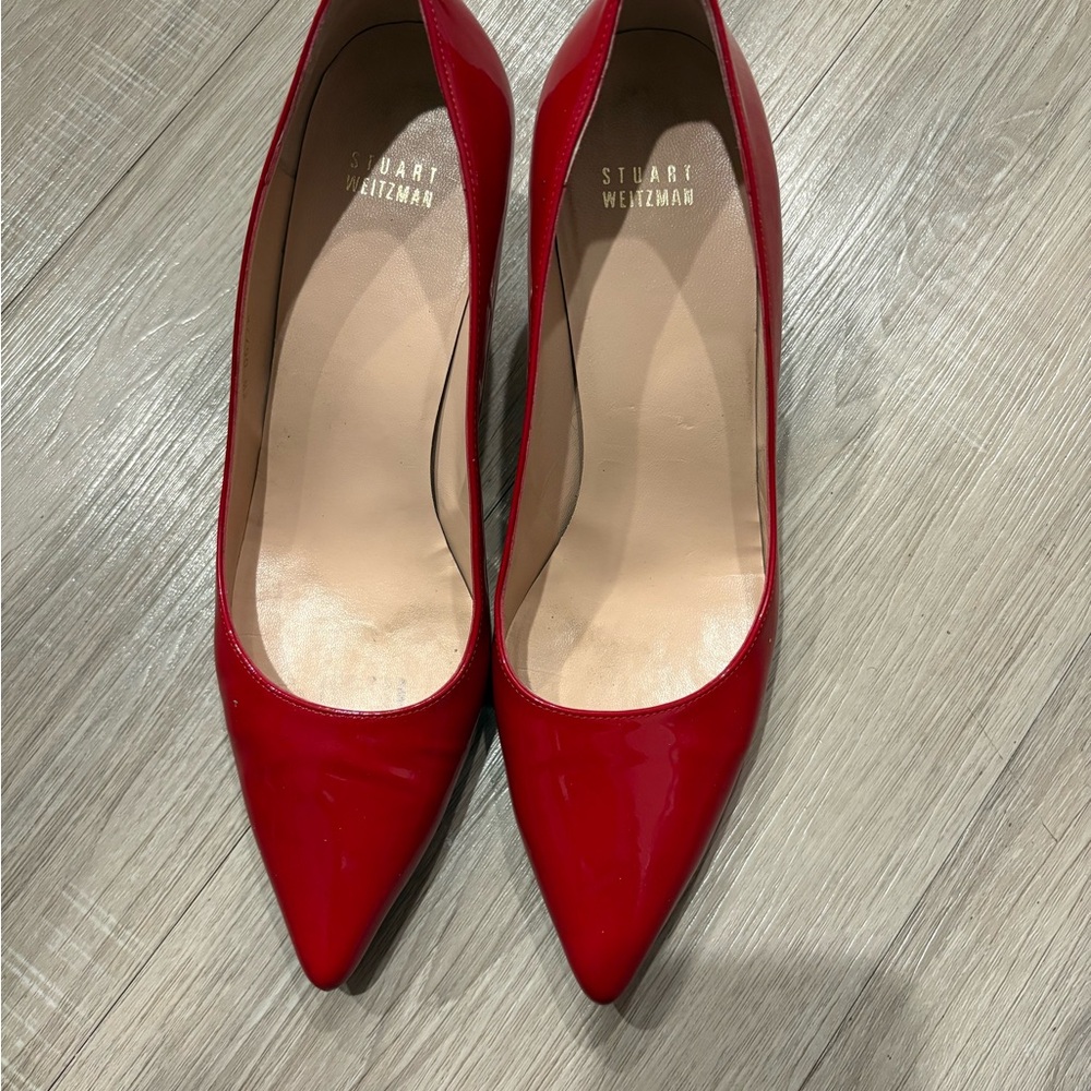 Stuart Weitzman Red Patent Leather Heels